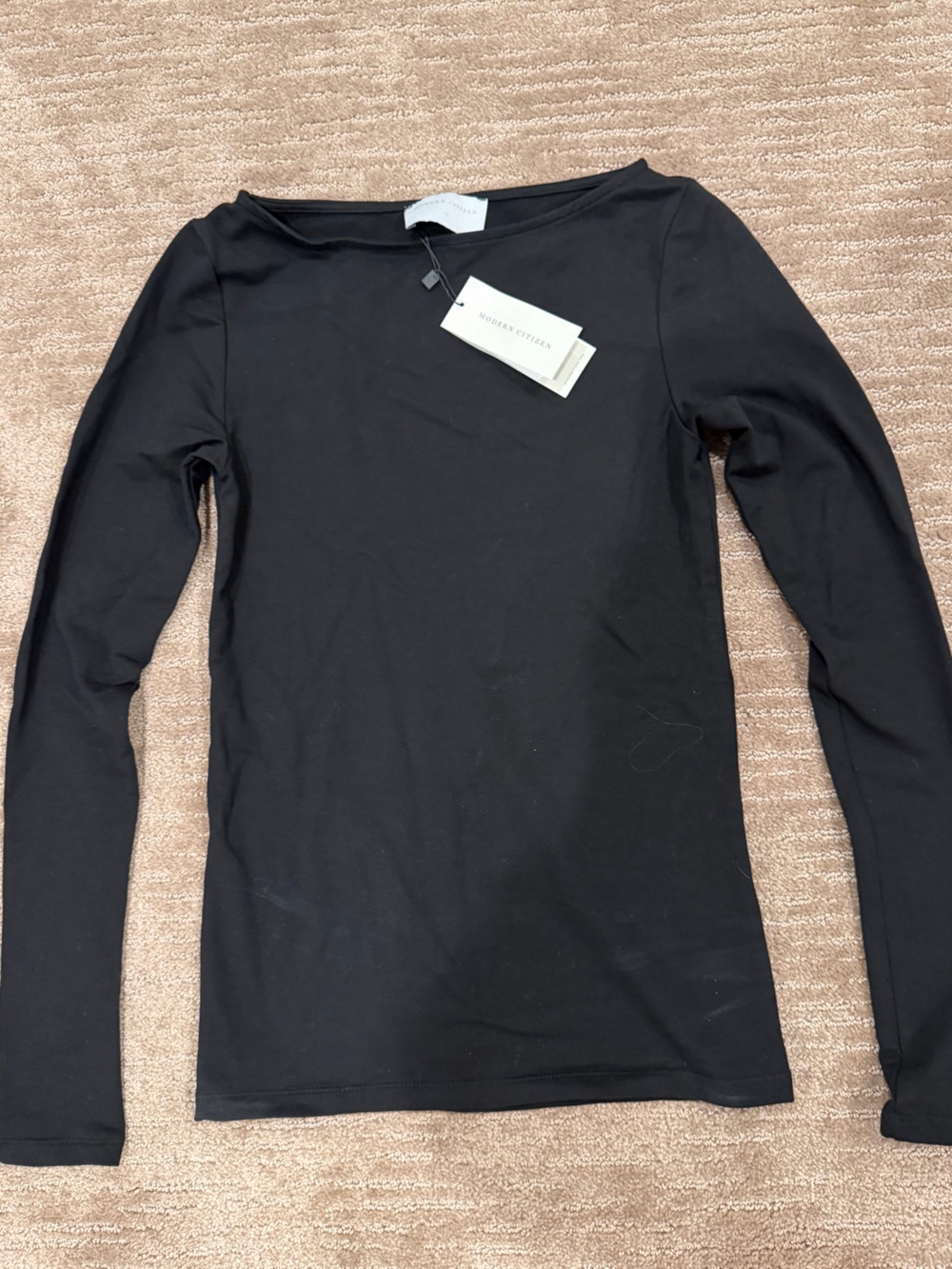 Women’s Modern Citizen Black Long-Sleeve Cotton Crew Shirt